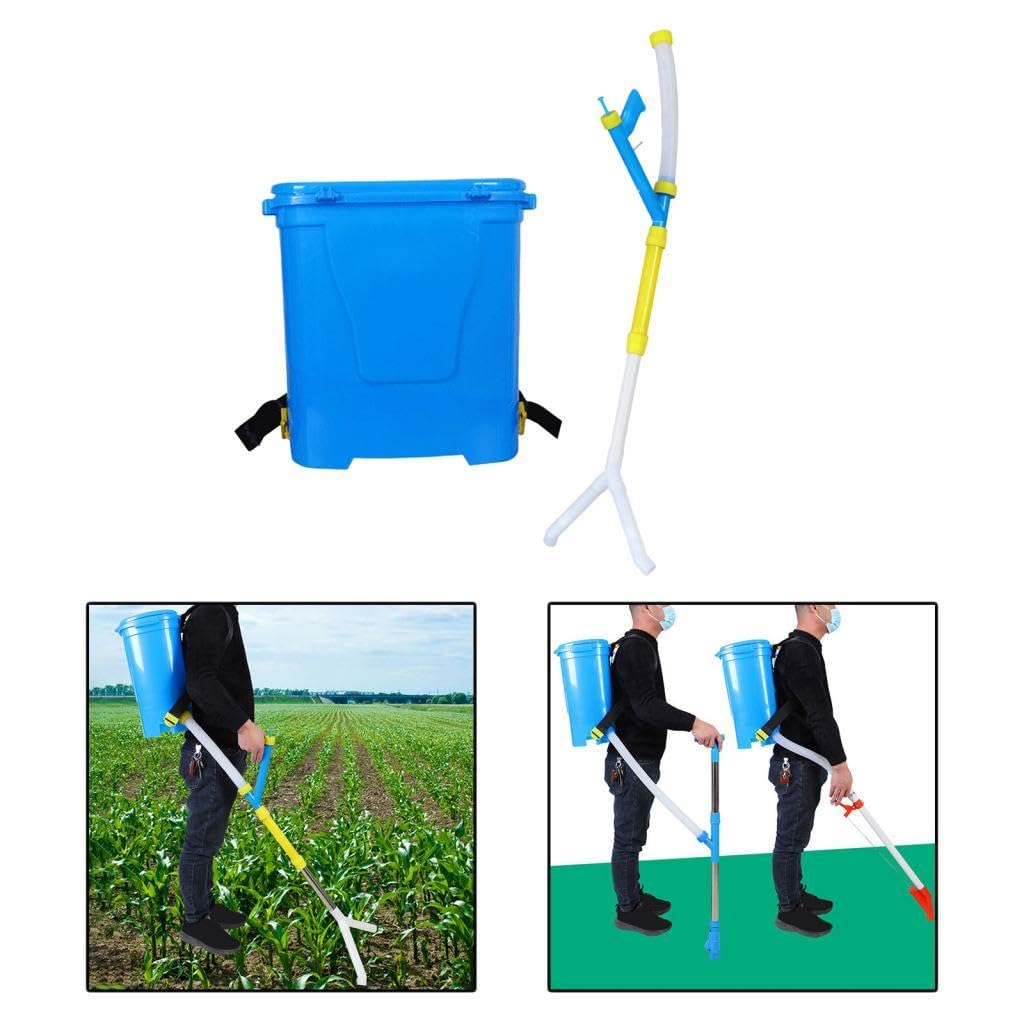 Spandiconcime Manuale 25L Attrezzi Manuali da Giardino Professionali Spandiconcime Multifunzione Fertilizzante a Spruzzo per Mais, Doppio porto