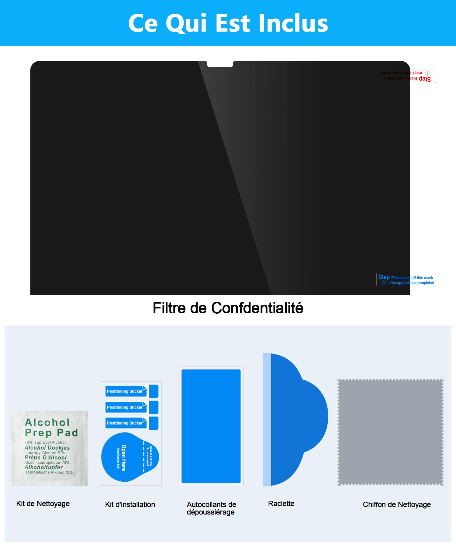 PYS Filtre de Confidentialité pour Macbook Pro 14 Pouces (2021-2024, M1, M2, M3, M4) - Filtre Anti-Espion 360°, Protecteur Antireflet Mat, Film Résistant Aux Rayures