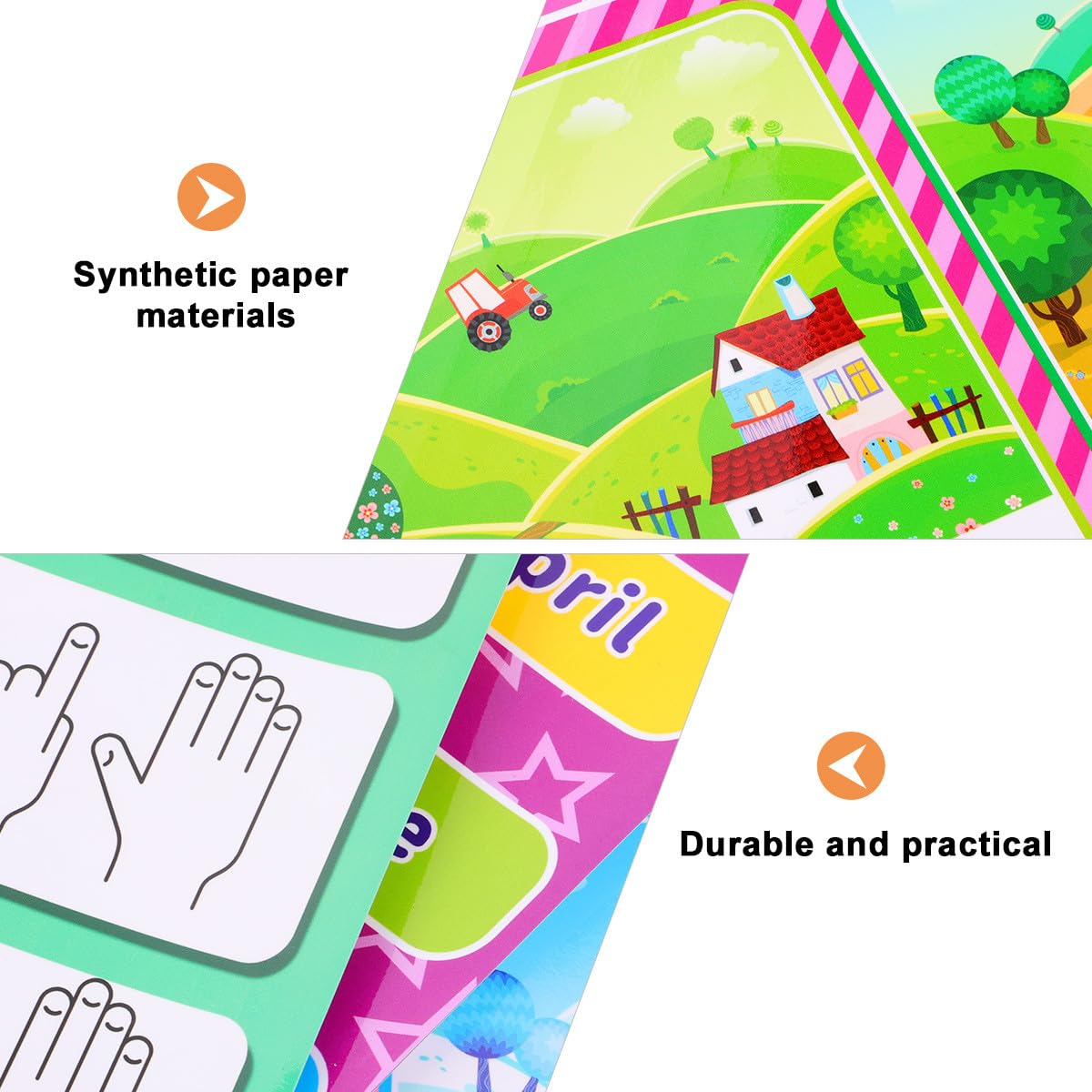 MUCKLILY Affiche Éducative Autocollante pour Garçon et Filles 14 Pièces en Matériau Chambre de Jeu, Améliore la Reconnaissance des Couleurs et Stimule la Créativité