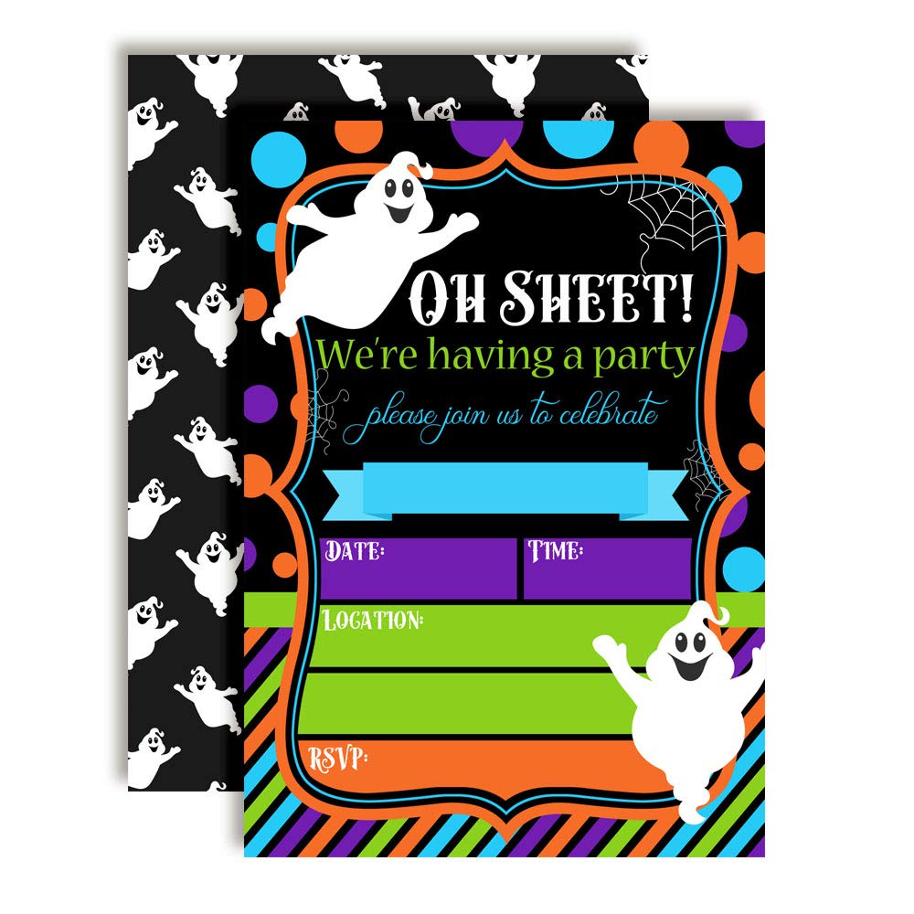 Oh Sheet! Funny Ghost Halloween Birthday Party ...