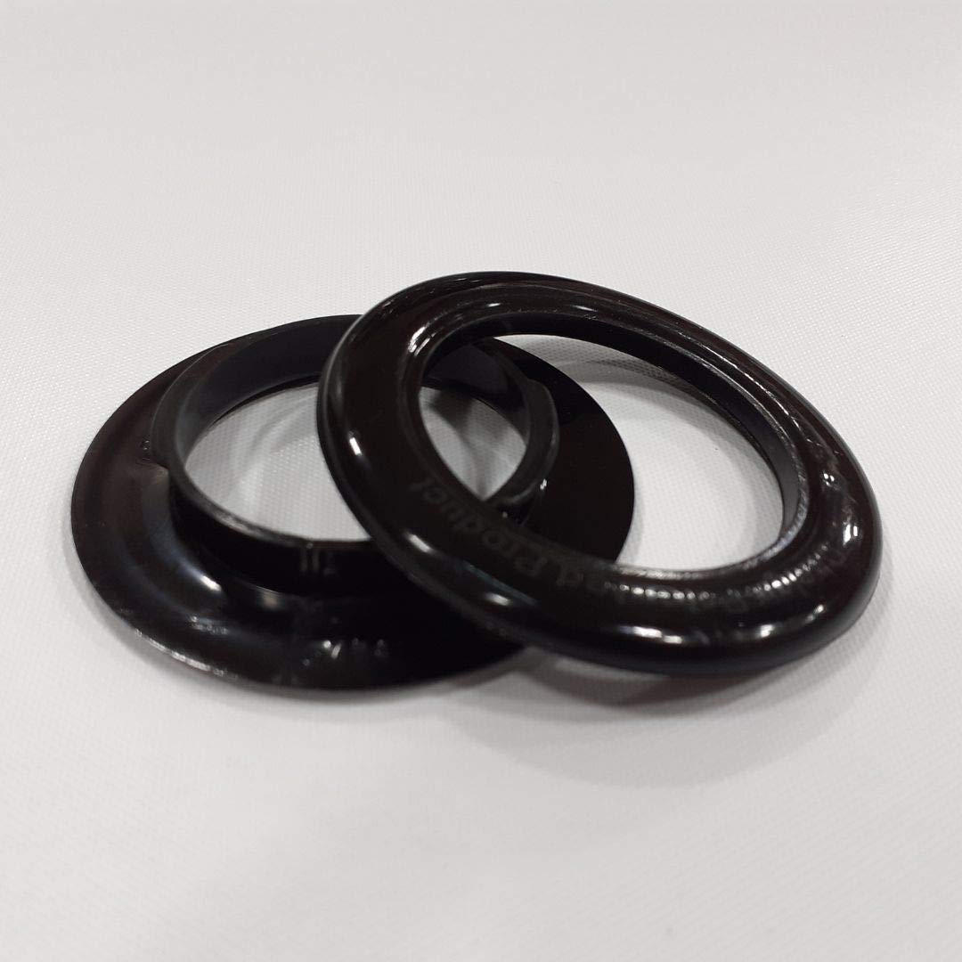 FAPBADRI Lot de 50 anneaux à œillets avec fermeture arrière (mâle et femelle), convient pour un tuyau de 2,5 cm, couleur noire, 50 pièces