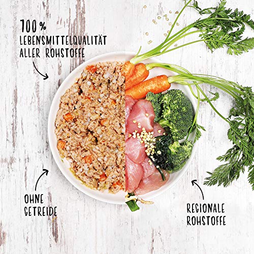 DOG'S LOVE Hundefutter nass getreidefrei in 100% Bio-Lebensmittelqualität Aller Rohstoffe und hohem Fleischanteil, Premium Nassfutter Made in Austria – von Veterinären geprüft – Huhn Adult (6 x 400g)
