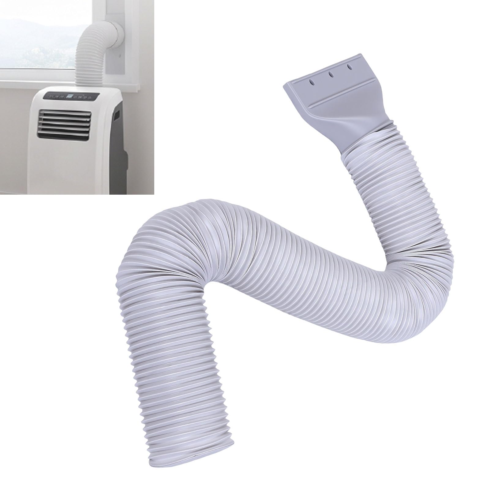 Kit Tubo Flessibile CA Portatile, Ugello Piatto da 1 Pollice | Acciaio inossidabile PVC, doppia filettatura 5,12 pollici 5,9 pollici, tubo flessibile in filo di acciaio 5,9x59 pollici,