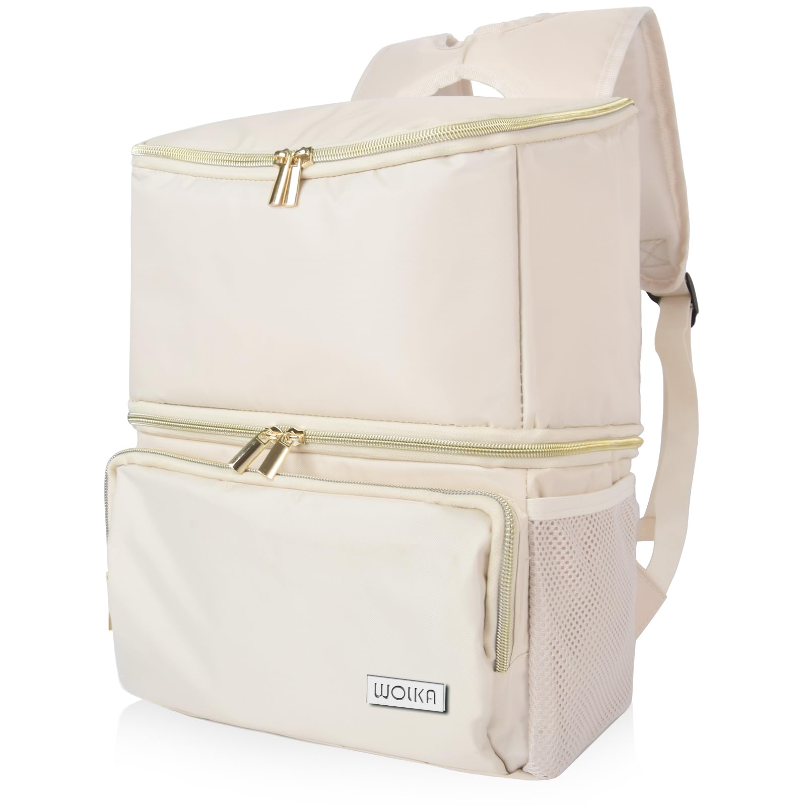 Wolka Breast Pump Bag with Dual Insulated Compartments & Removable Divider,Breast Milk Cooler Travel Bacpak with 50 cans Capacity,Fit Most Breast