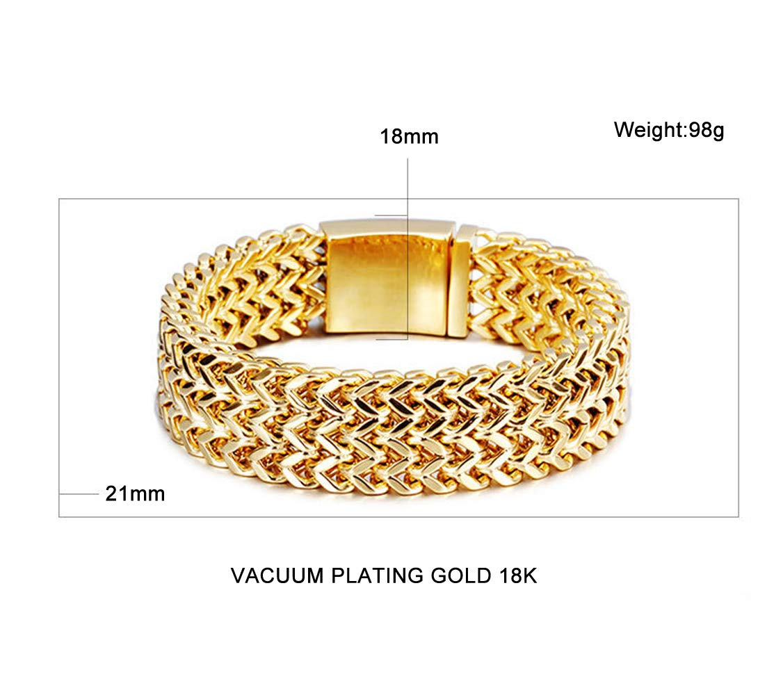 Mode Titan Stahl Armband, Titan Stahl Armband Einfache Und Stilvolle Und Elegante Beschichtung 18 Karat Gold Herren Edelstahl Schmuck Exquisit, Gold