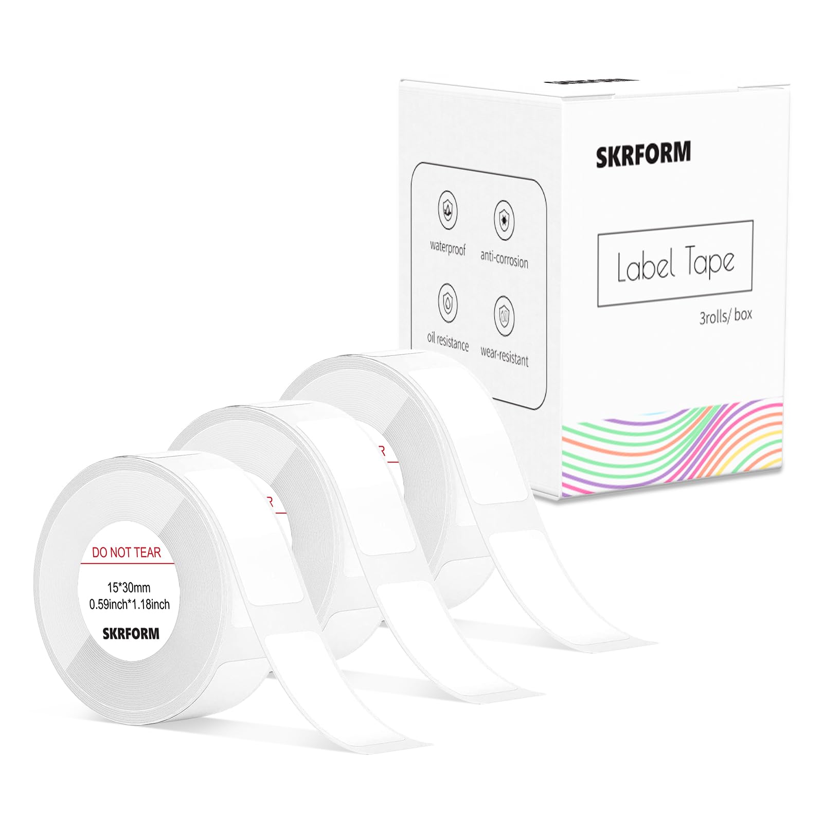 Thermal Label Maker Tape for D11 Pro Label Maker Tape 0.59in X 1.18in (15mm x 30mm)