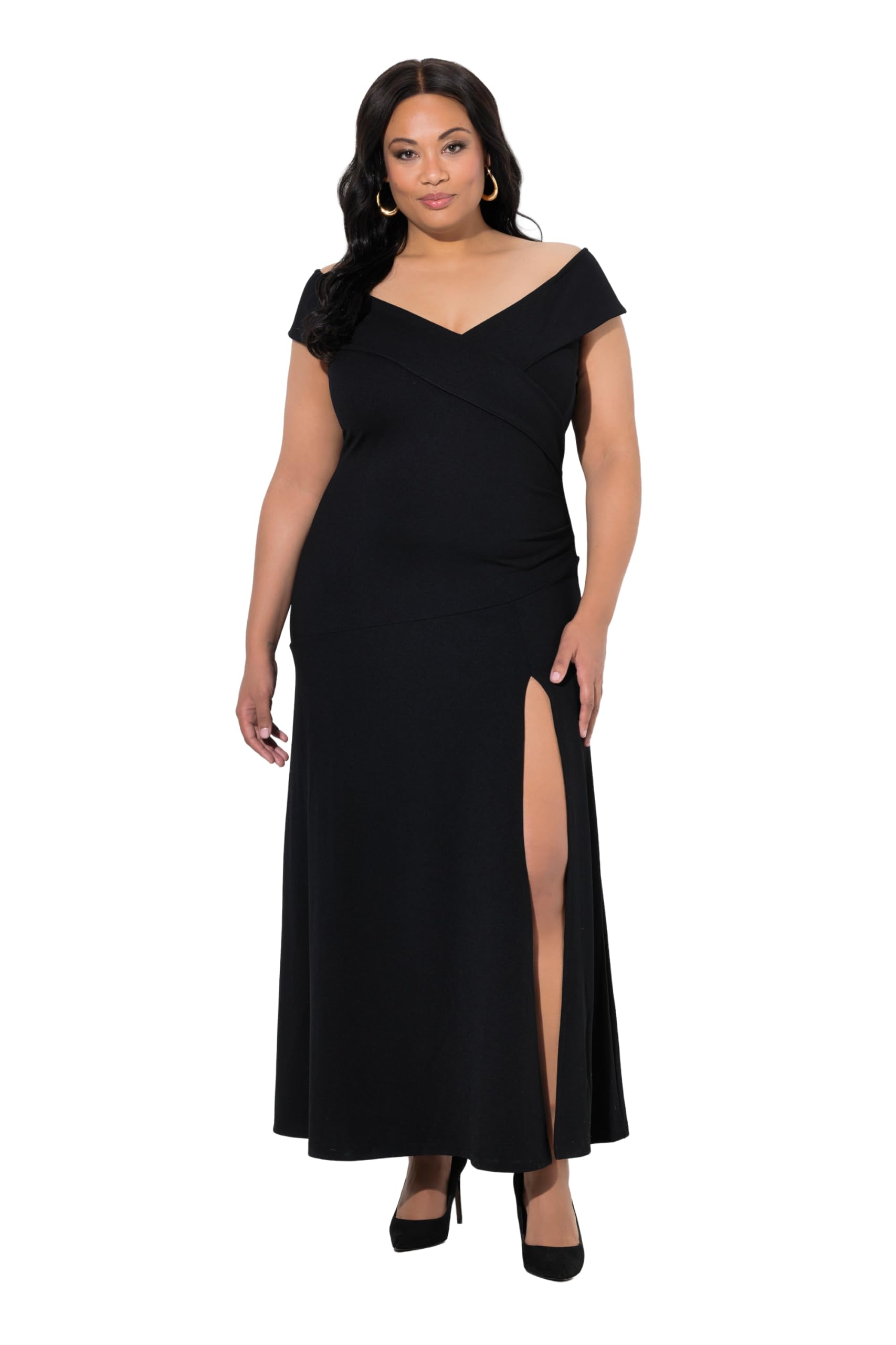 Ulla Popken Damen große Größen Übergrößen Plus Size Maxi-Carmenkleid 849985