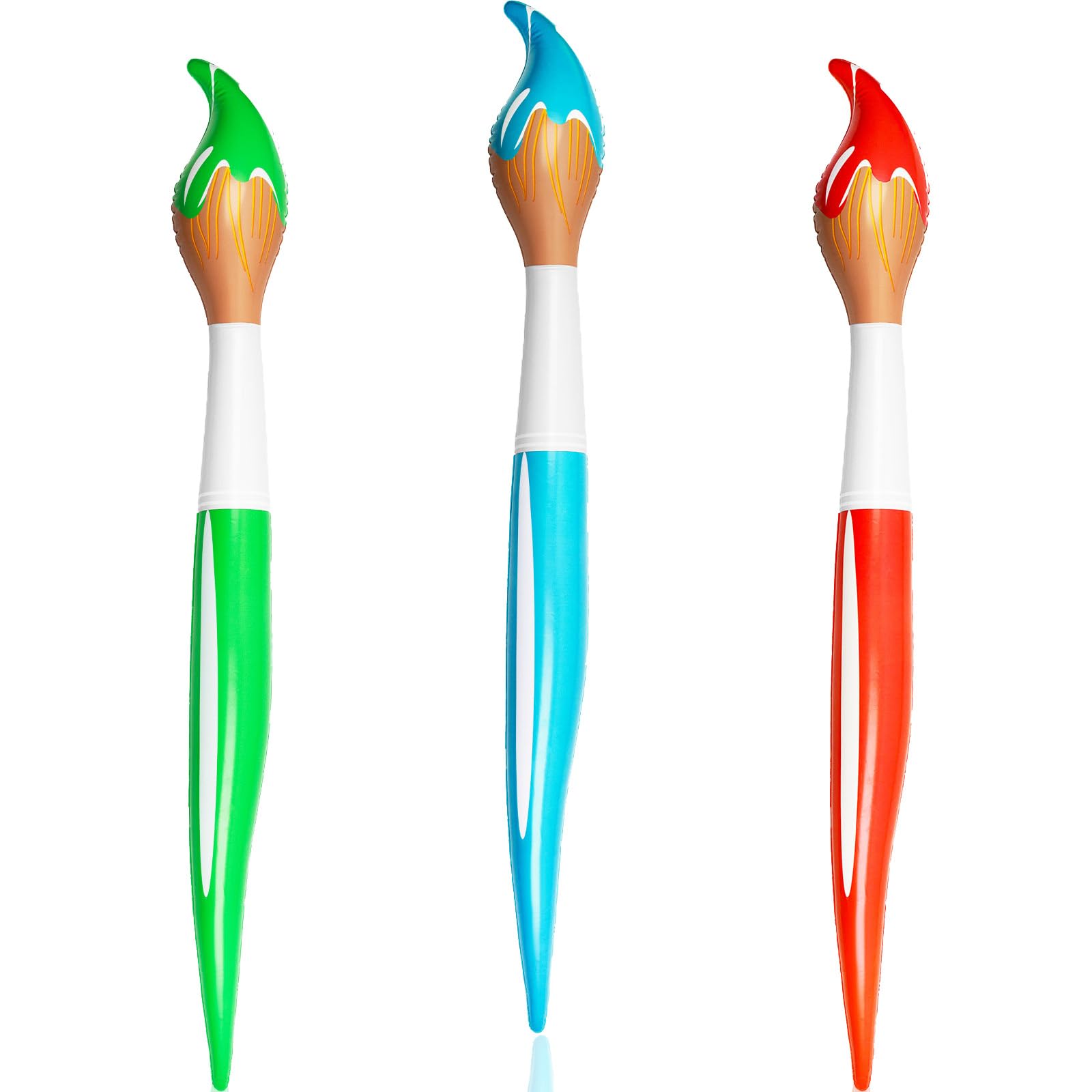 Photo 1 of 3 Pcs 41.4 Inch Giant Inflatable Paint Brush Large Blow up Paintbrushes Colored Inflatable Paintbrushes Art Paint Brushes Balloon Prop Kit for School Classroom Events and Birthday Party Decorations