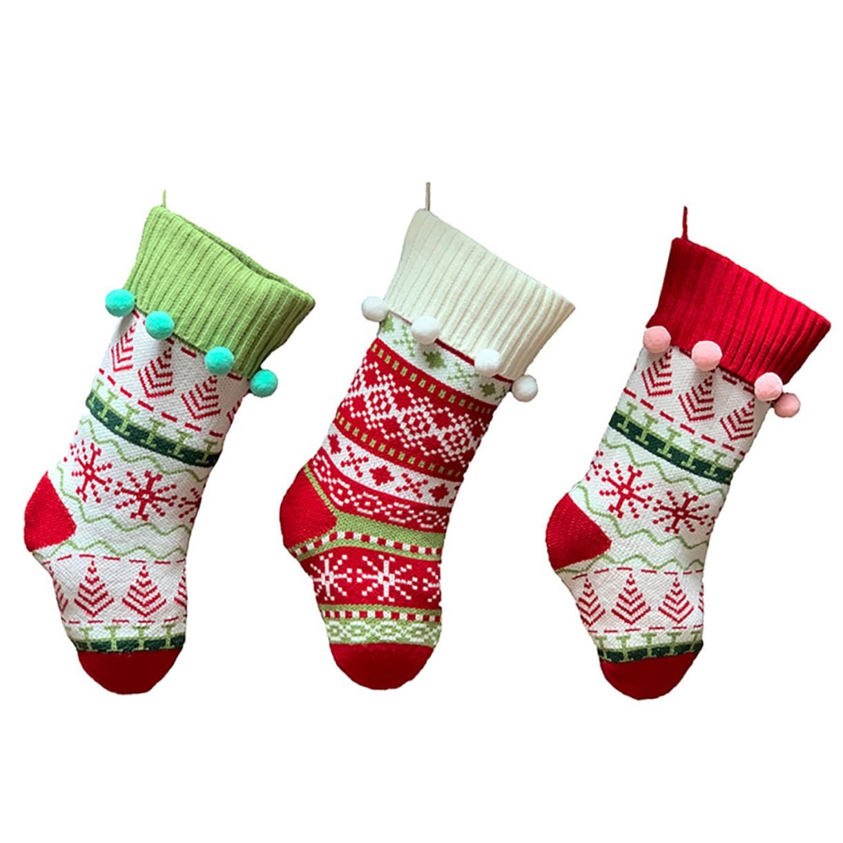 Ciieeo 3pezzi Calzini di Natale per Albero di Natale Calza della Befana Calzino Decorazione