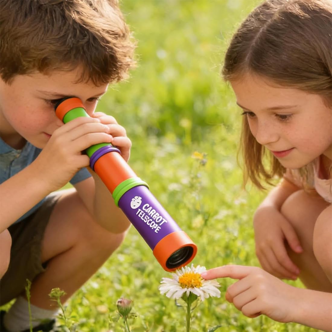 Cannocchiale per Bambini 8x - Materiale Plastico Leggero, Regalo Perfetto per Osservazione Uccelli & Attività Outdoor