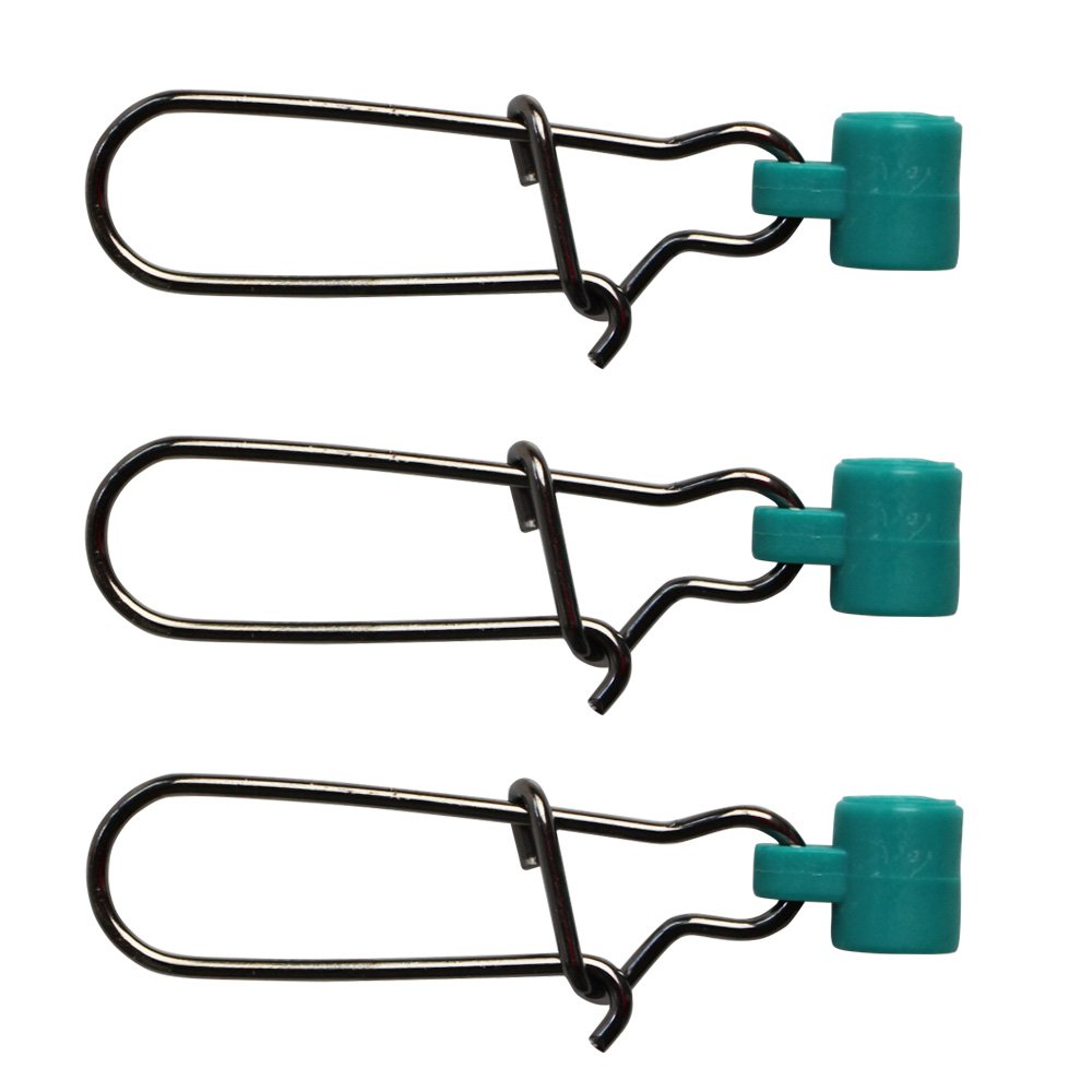 ICE SEA 25-100pcs Fishing Line Sinker Slide with Duo-Lock Snap Blue High-Strength Sinker Slider Stainless Steel Snap Kit