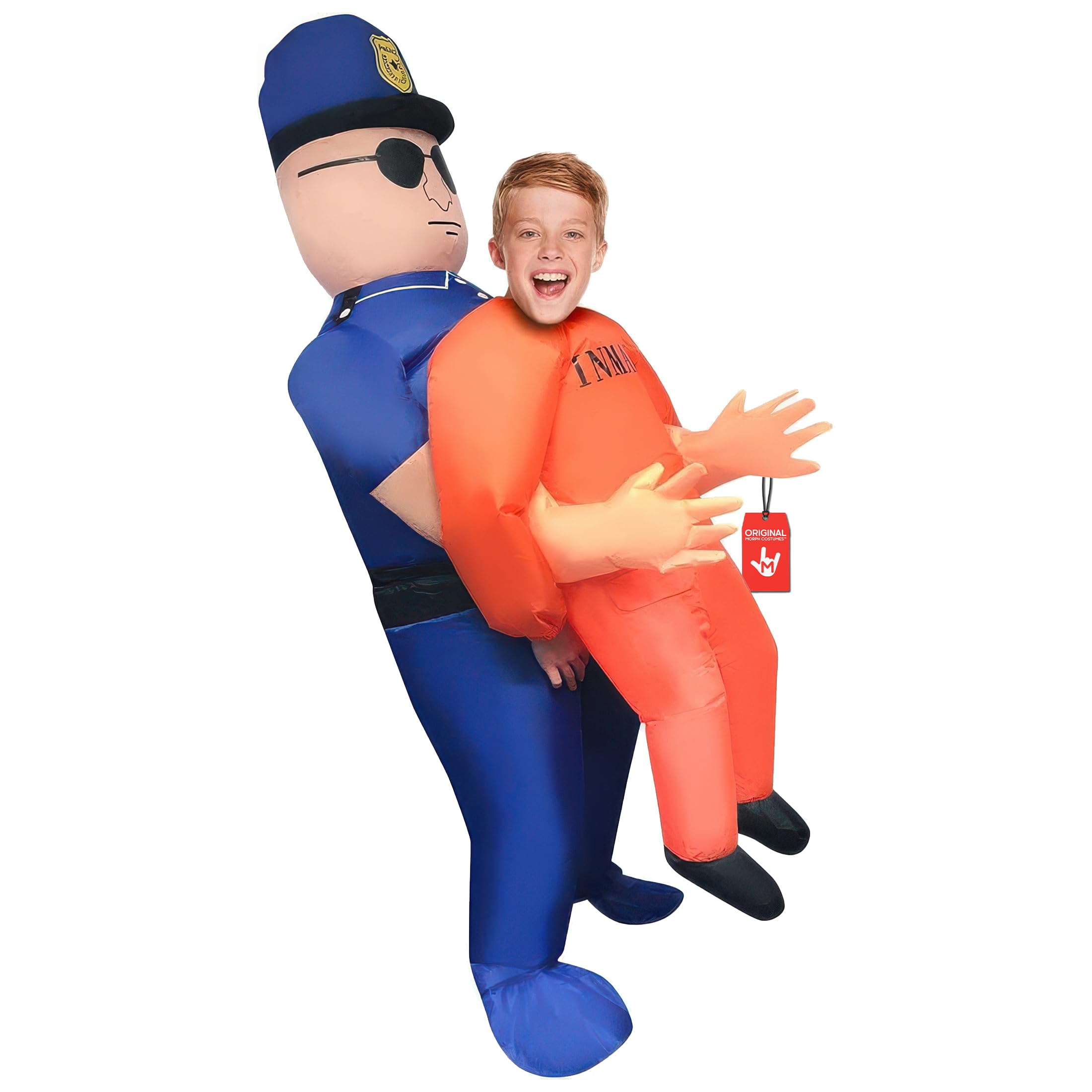 Morph Police Pick Me Up Inflatable Costume for Kids - Boys Halloween Carry Me Blow Up Costume - Fun Dress Up, One Size