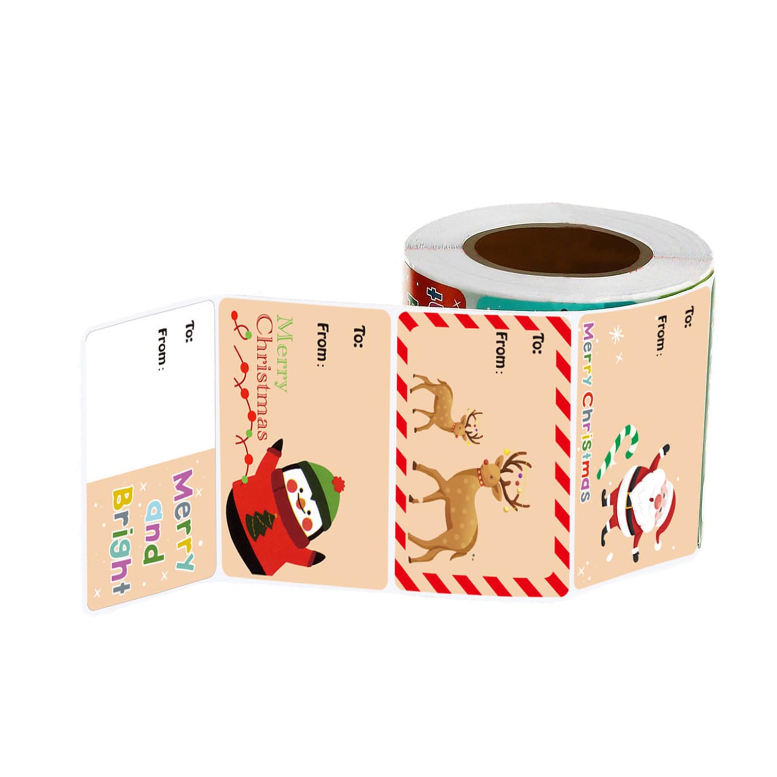 500pcs Christmas Decoration Stickers 5x3.8cm Self Adhesive Packaging Labels Seals Envelopes Cards Holiday Present Wrapping Christmas Tree Labels