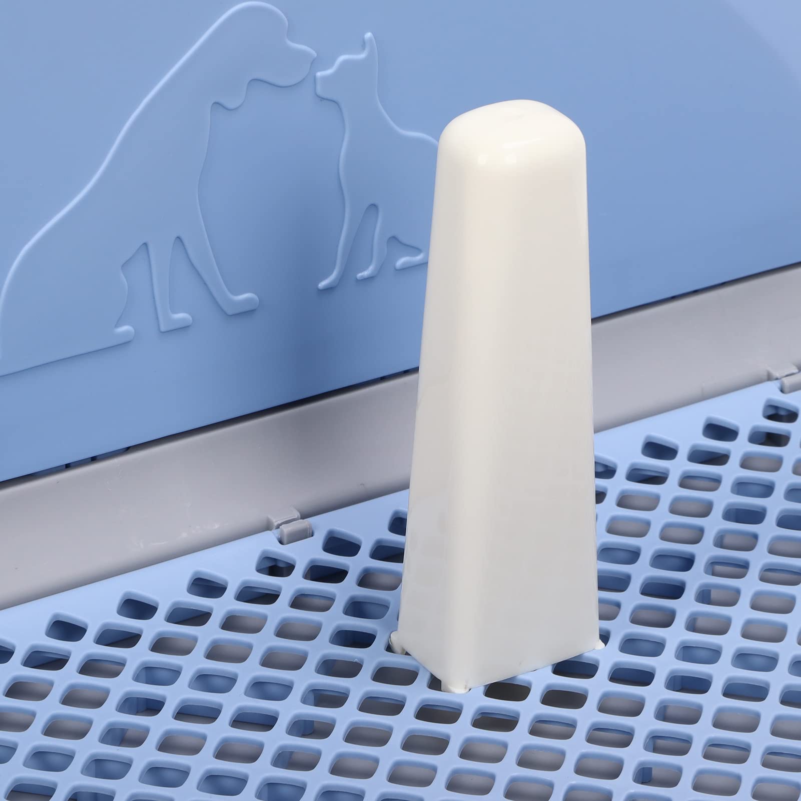 Pssopp Formation de Chien Toilette Chien Pot Clôture Pot Plateau avec Couverture Murale Tapis de Formation Support Protection du Sol Support de Tapis pour Chien(Bleu)