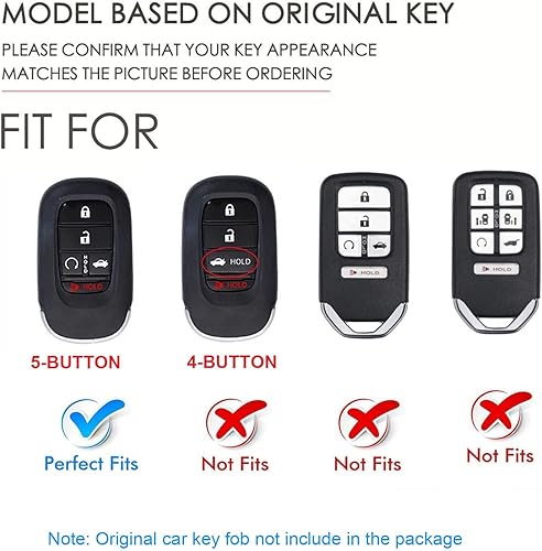 Miniatura 2 de Funda de cuero genuino para llavero de automóvil con llavero para Honda Civic Accord Pilot CRV Pilot Passport (2022-2023 2024) Funda protectora de