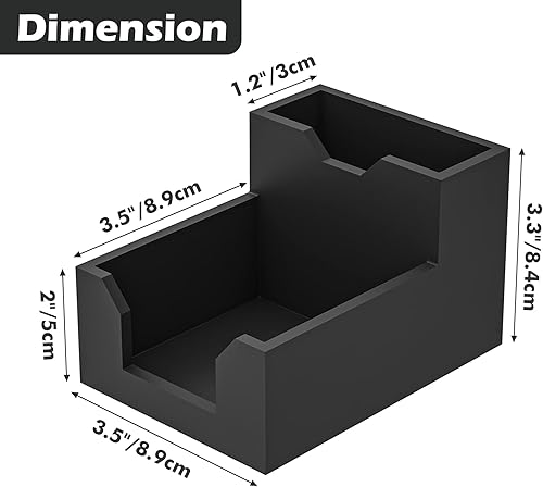 Miniatura 2 de Kamehame Soporte para notas adhesivas negro, soporte de notas de silicona con ranuras para bolígrafo o tarjetas, dispensador de notas adhesivas, se