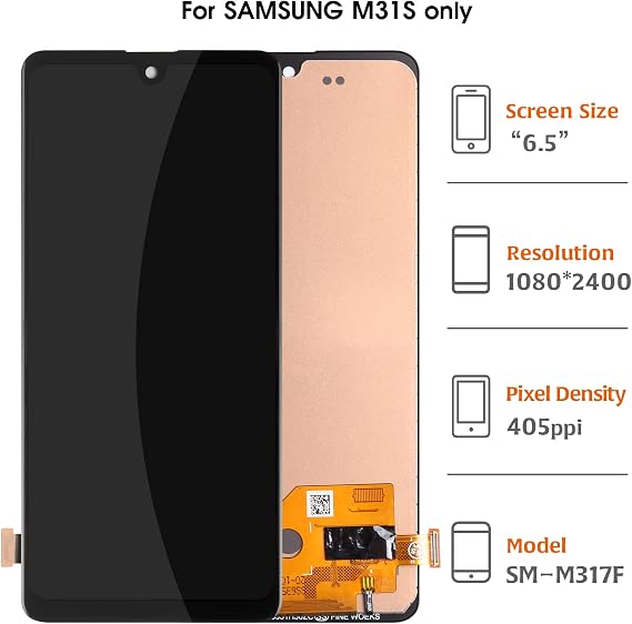 A-MIND for Samsung Galaxy M31s M317 LCD Display TFT M317F M317F/DS Screen Replacement Full Assembly Repair Kits,with Tools(Not for Samsung M31)