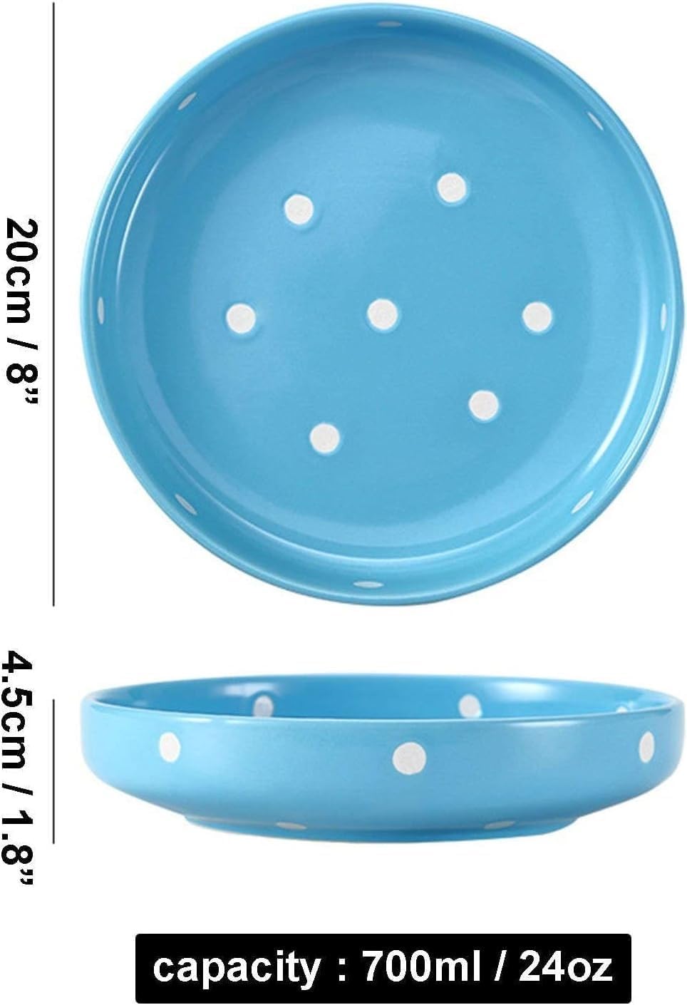 Salad Bowl,Fruit,Large Serving Bowls,Set of 2,Plate Bowls Ceramic,Low Dishes,Pasta/Soup Serving Large,Porcelain Dishes-red-700ml,20x20x4.5cm(Green)