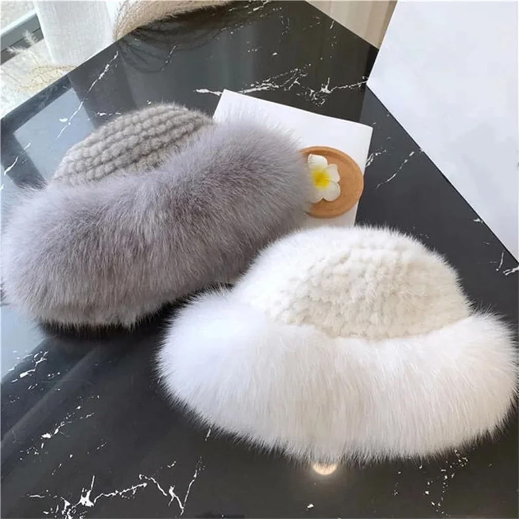 Luxus Gestrickte Eimer Hut Frauen Handgemachte Stricken Cap Mode Winter Kopfbedeckung Warme Mützen,3-One Size