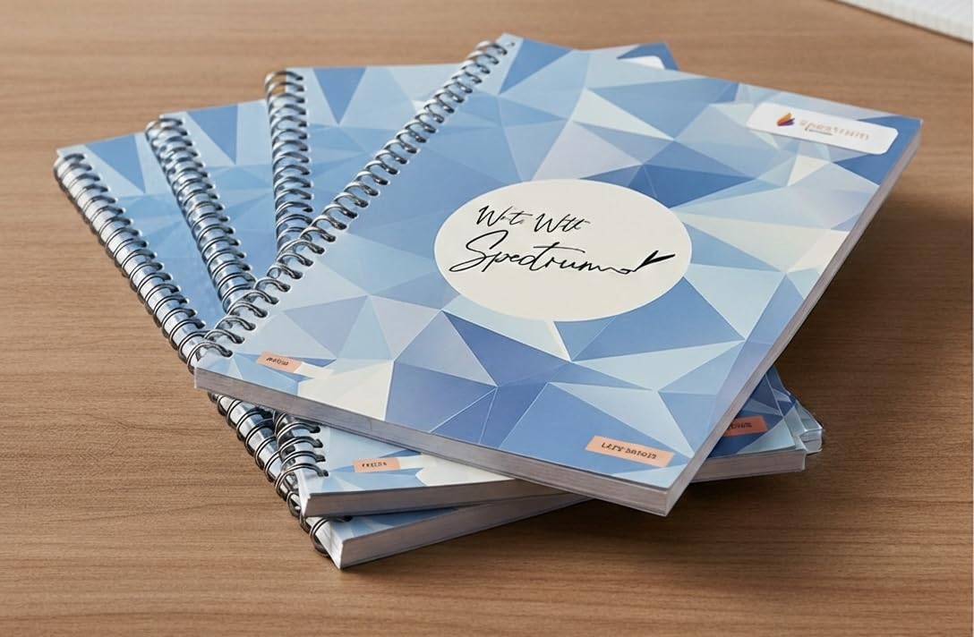 Spectrum Spiral Notebook, Unruled, A4 Size, 200 Pages, Pack of 4, Geometric Design-image-18