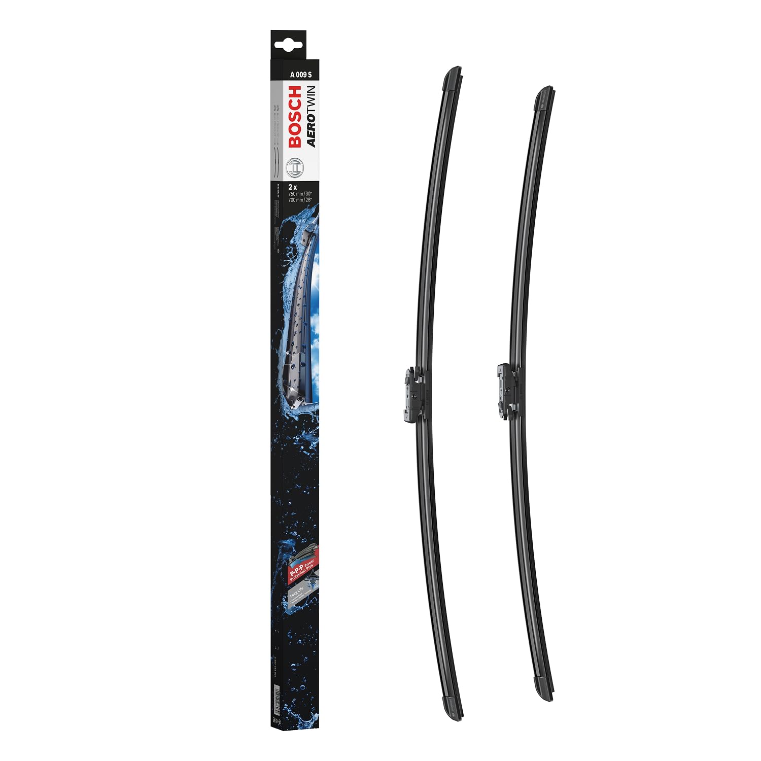 BOSCH Balai d'essuie-glace Aerotwin A009S avant 3397014009 | Compatible avec: FORD TOURNEO CUSTOM V362 Bus, TRANSIT CUSTOM V362 Bus, TRANSIT CUSTOM V362 Kasten, RENAULT ESPACE V