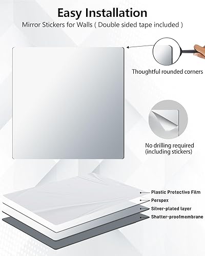 Miniatura 8 de NKJVE Espejo de ducha inastillable para afeitar, espejo de afeitado (más grande, 10.8 x 8), pequeño espejo de maquillaje de pared para camping,