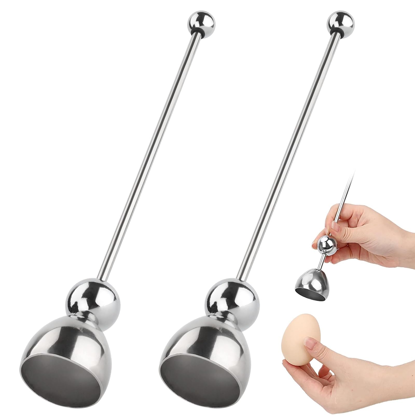 Egg Cracker Topper, Boiled Egg Cutter Tool, Efficient Egg Shell Remover for Soft and Hard Boiled Eggs, Kitchen Utensil for Meal Preparation and Dessert Presentation, Compact 25x4x4 cm Design