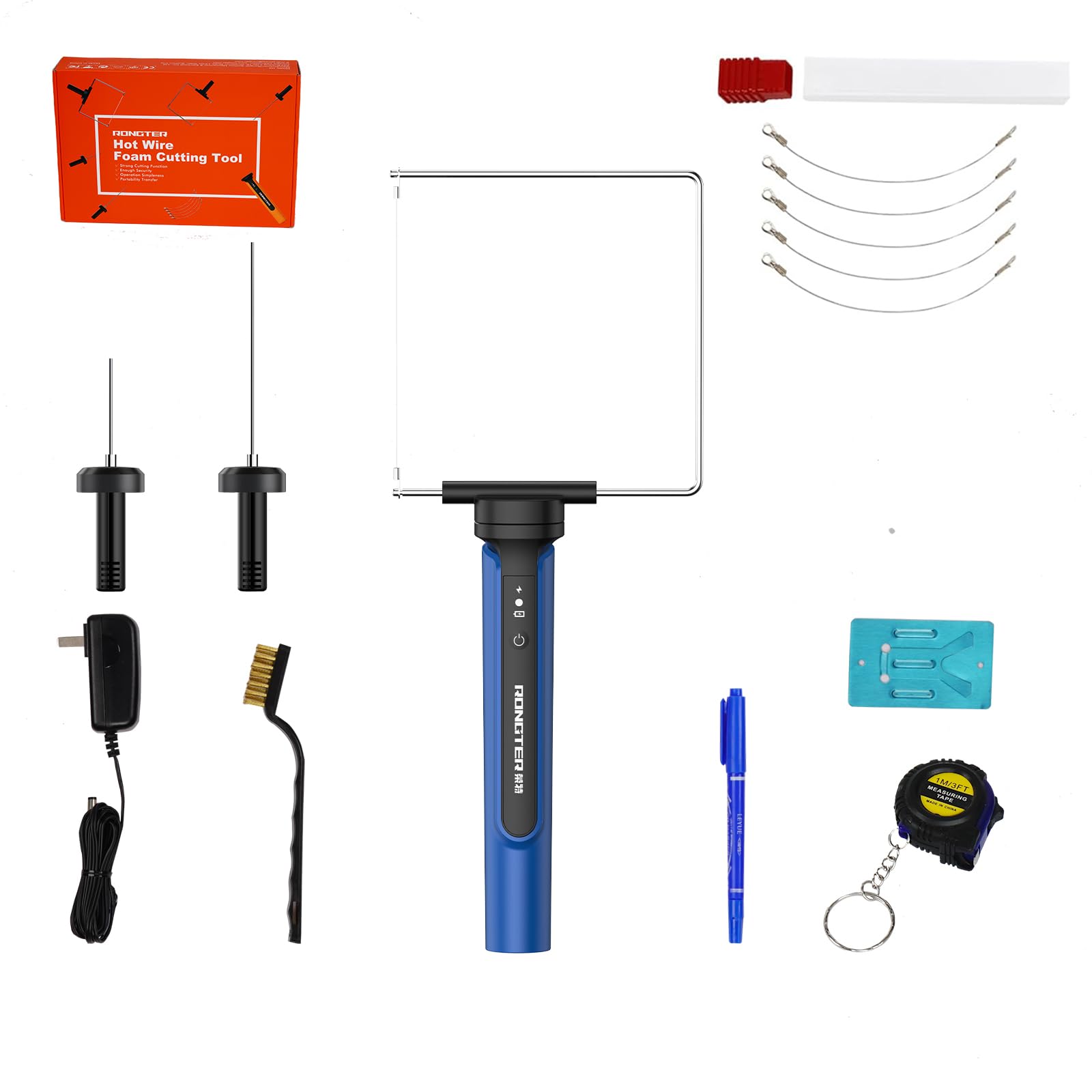 RONGTER 3 in 1 Hot Wire Foam Cutter Kit, Blue Electric Cutting Tool, Heated Carving Knife Kit