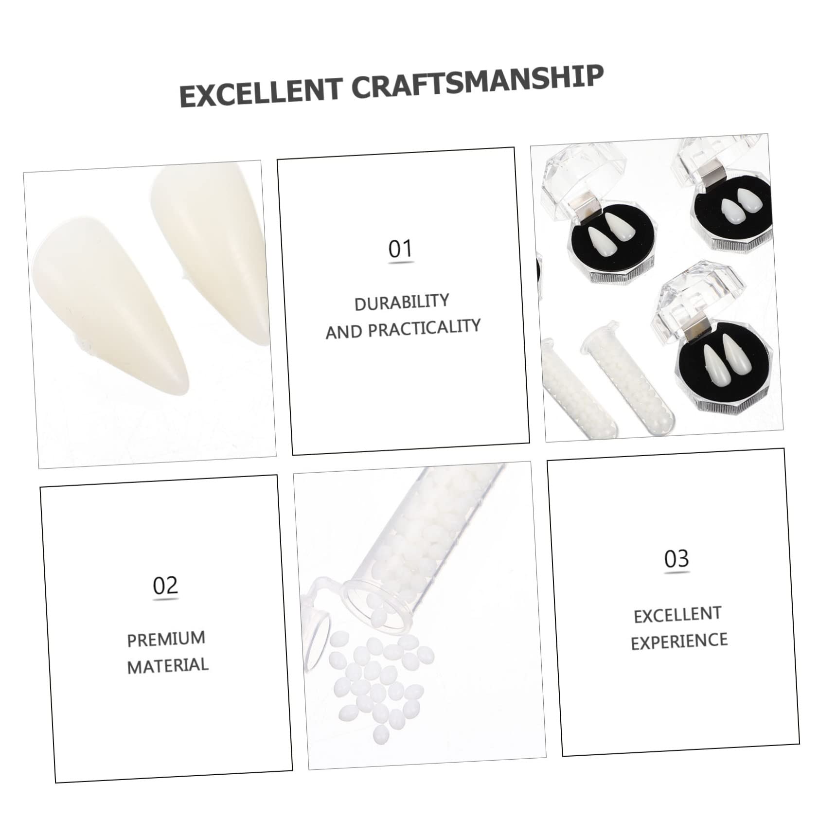 Alasum 4sätze Halloween Vampirzähne Mit Paaren Und Kleber Realistische Cosplay Requisiten Für Kostümpartys Maskeraden Und Gruselige Anlässe