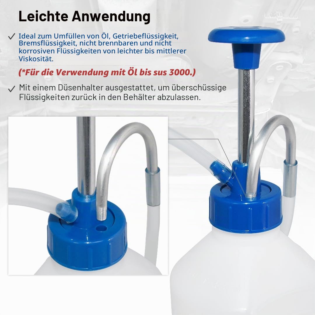 FIRSTINFO A1122 | 1L Mehrzweck-Ölpumpe – manuelle Flüssigkeitspumpe für Öl, Diesel, Schmierstoffe
