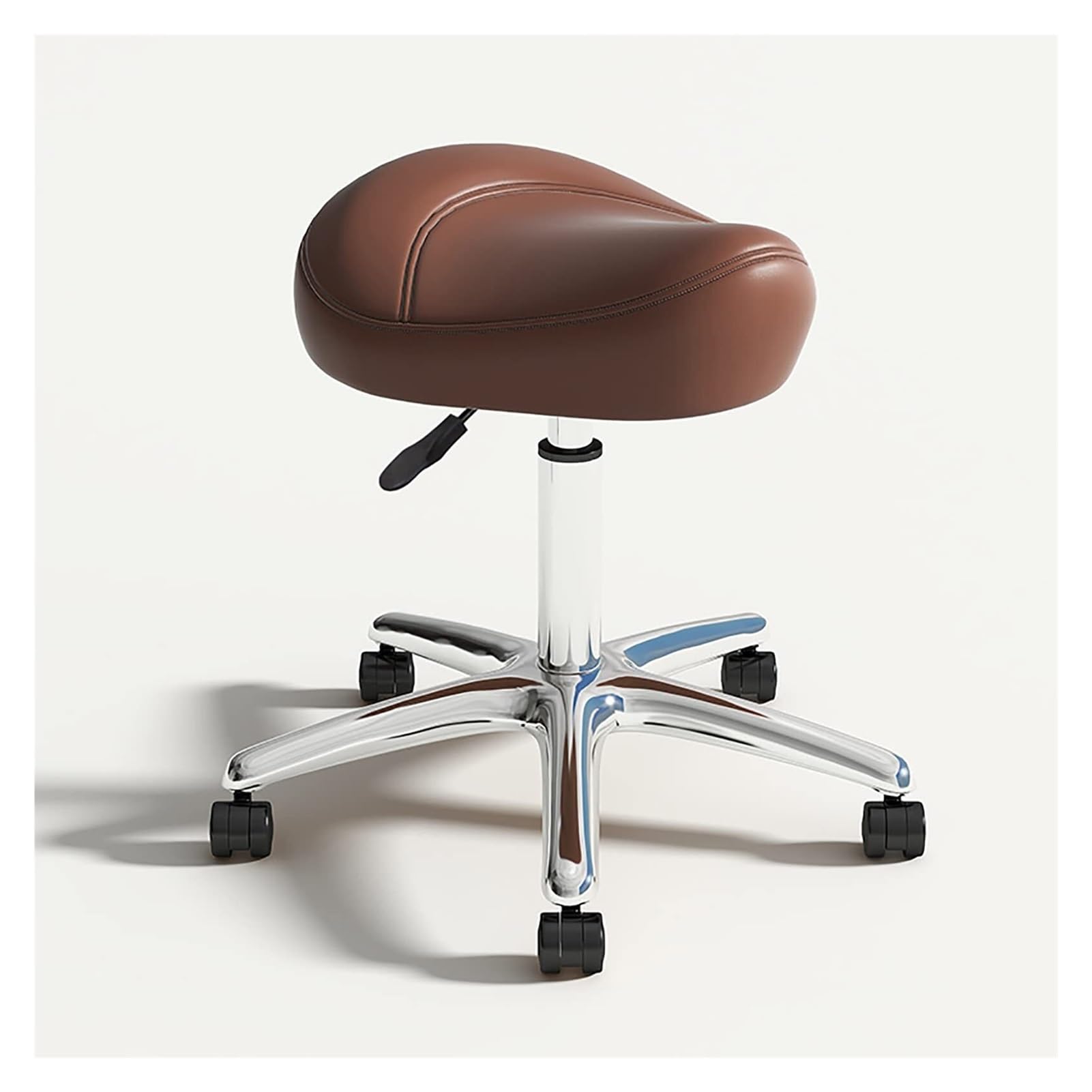 Taburete con Ruedas y Altura Ajustable for Laboratorio, clínica, Dentista, salón, masajes, Oficina y Cocina. Asiento Giratorio Resistente.(C)