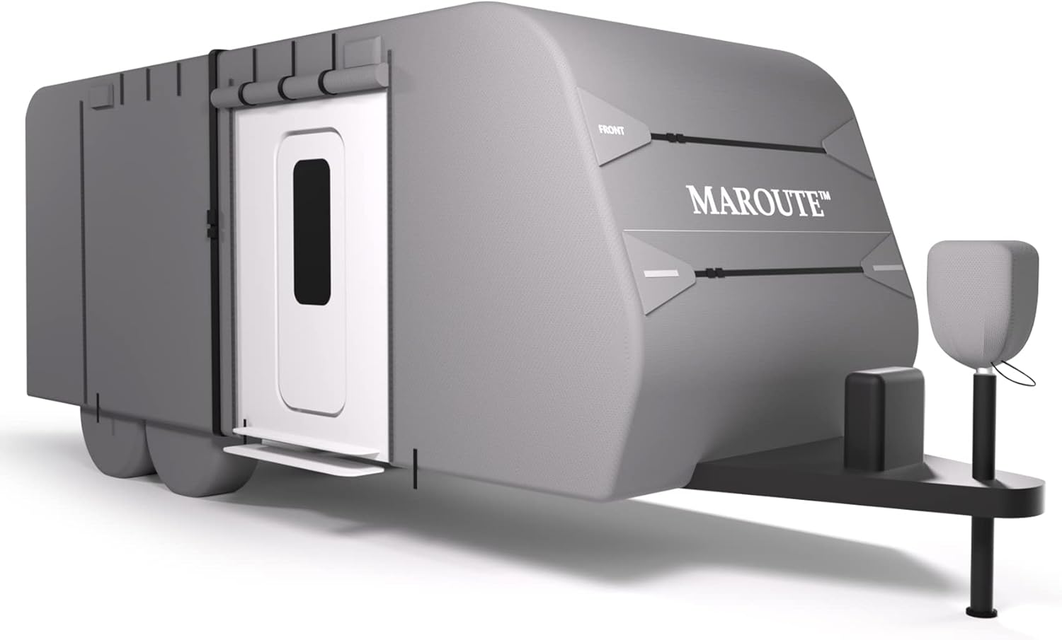 20-22FT Travel Trailer Cover, Heavy-Duty Waterproof & Anti-UV Motorhome RV Cover with Windproof Straps, Includes Tire Covers, Gutter Spout Covers, Tongue Jack Cover & Repair Patches