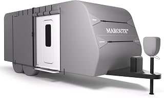 27-30 Ft Travel Trailer RV Cover, Rip-Stop Camper Cover Waterproof Breathable, All Weather UV Resistant RV Trailer Cover with Tongue Jack Cover, Gutter Covers & Tire Covers
