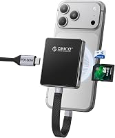 Cititor de carduri magnetic și carcasă M.2 SSD ORICO 5 în 1 pentru iPhone 15 16 17 Pro, TF, SD 3.0, NVMe 2230 2242, negru, fără SSD, USB 3.2 10Gbps, PD 100W 1