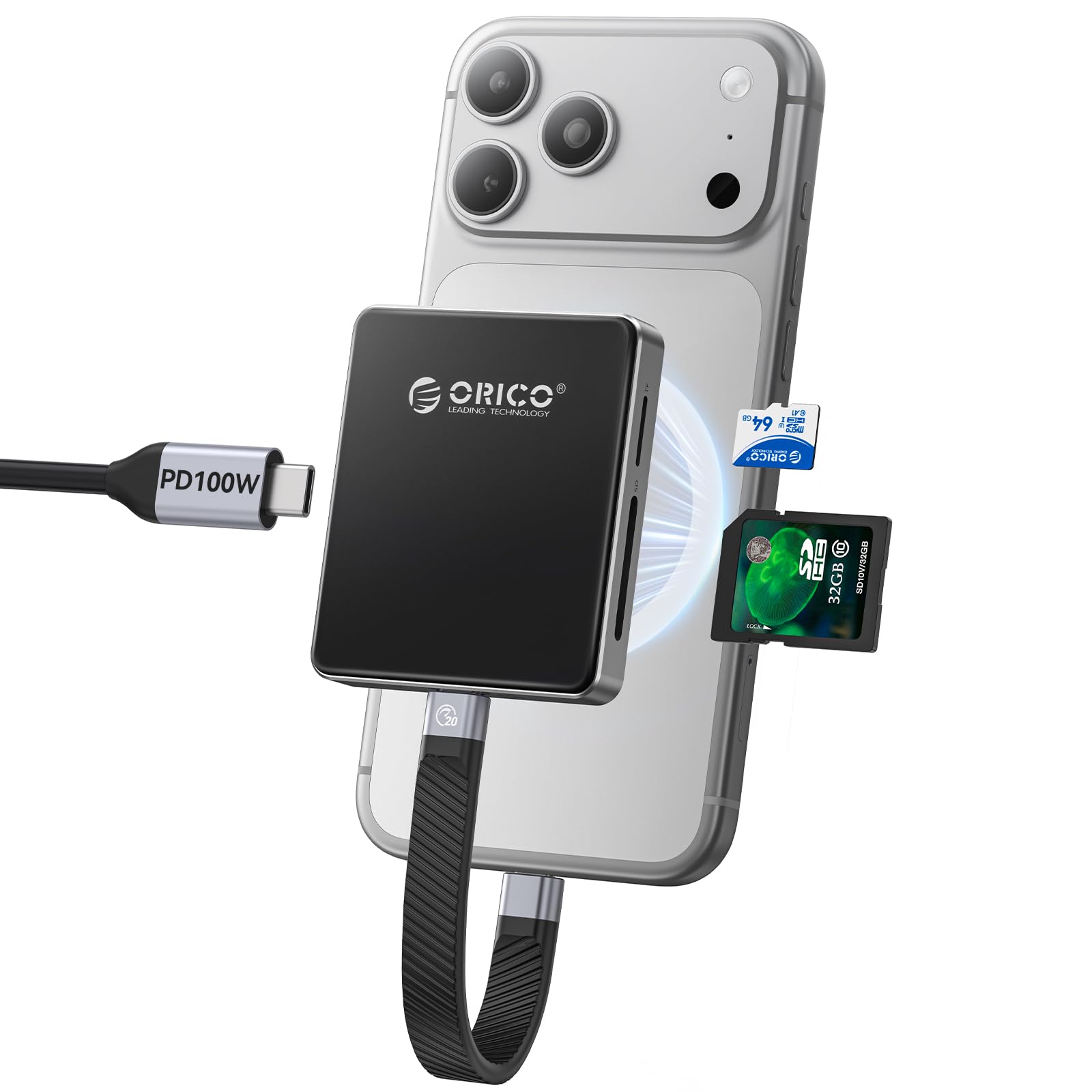 Amazon.co.jp: ORICO 5 in 1 磁気吸着式カードリーダー & M.2