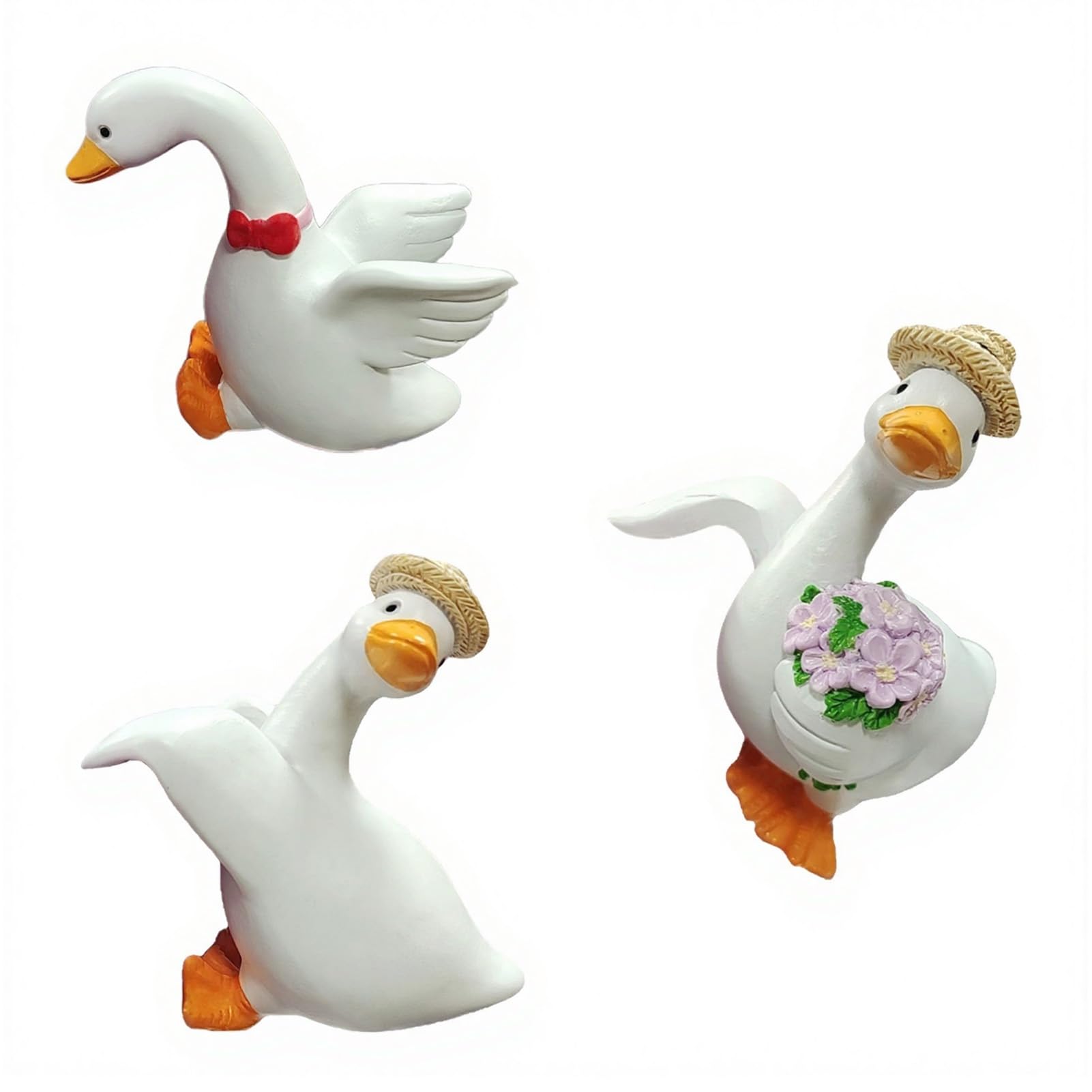 Tuxoiou Goose Figure Plant Pot Hanger, 3Pcs Handmade Garden Ornament, Resin Climbing Flower Pot Hanger Figurines, Gift for Yard Garden Ornaments Vase Terrarium Decorations 3pcs