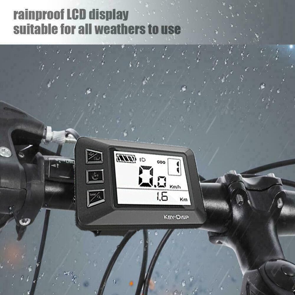 E-Bike Controller with Display Electric Bicycle Controller Motor Brushless Controller for Scooter Electric Bike 36V 48V 250W/350/500W Brushless Motor Speed Controller Kit Waterproof LCD Display Panel