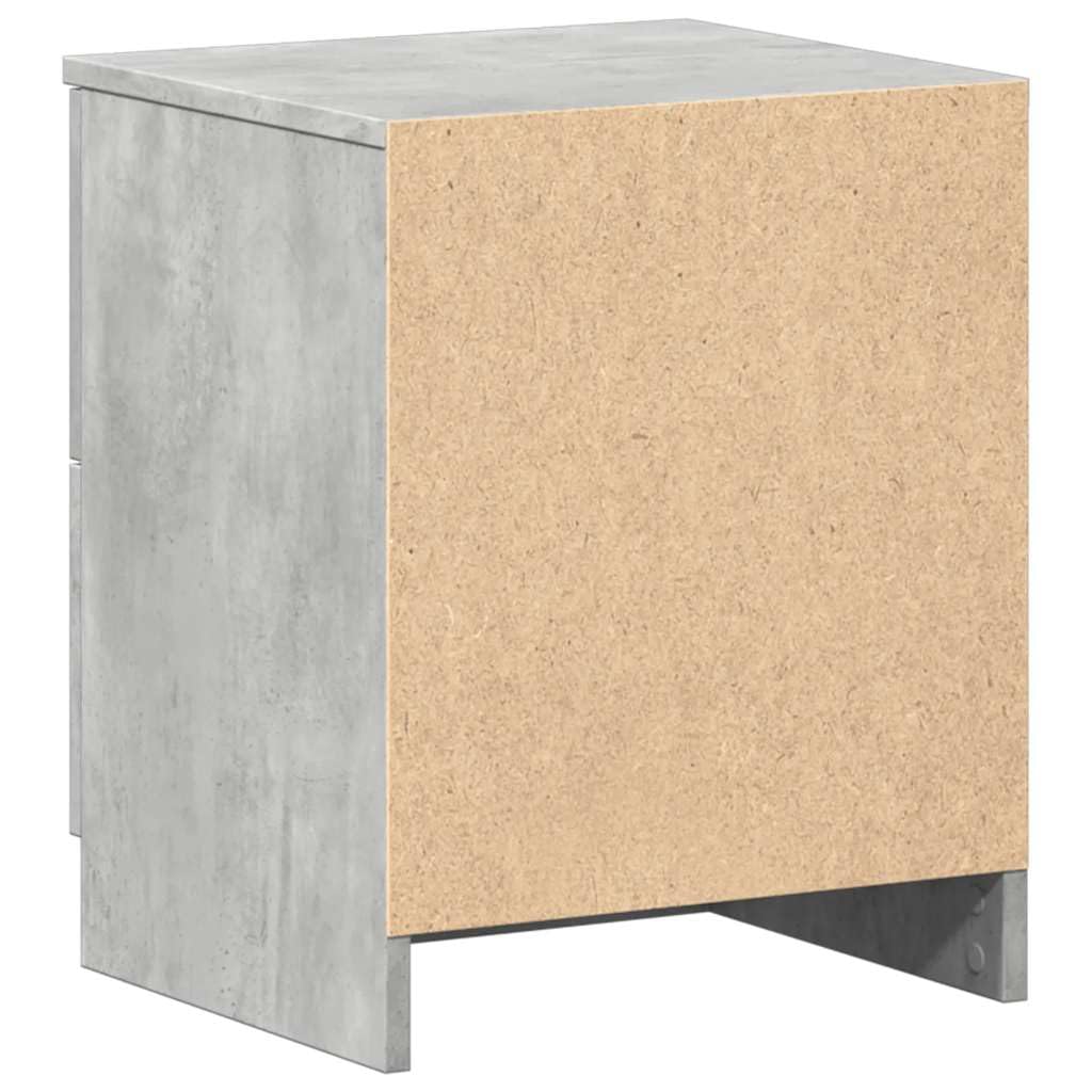 vidaXL Comodino con 2 Cassetti Grigio Cemento 40x36x50 cm