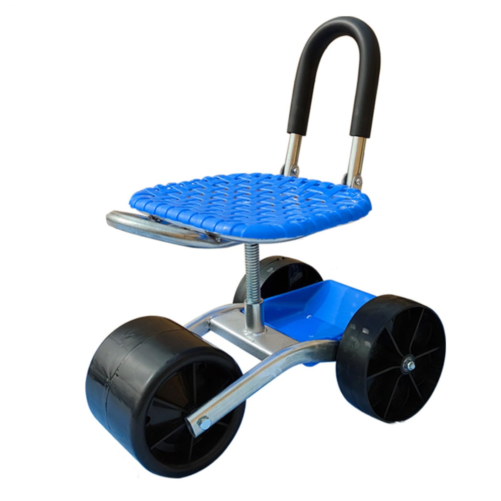 Banc de jardin mobile à roulettes pivotant et ergonomique pour soulager le dos