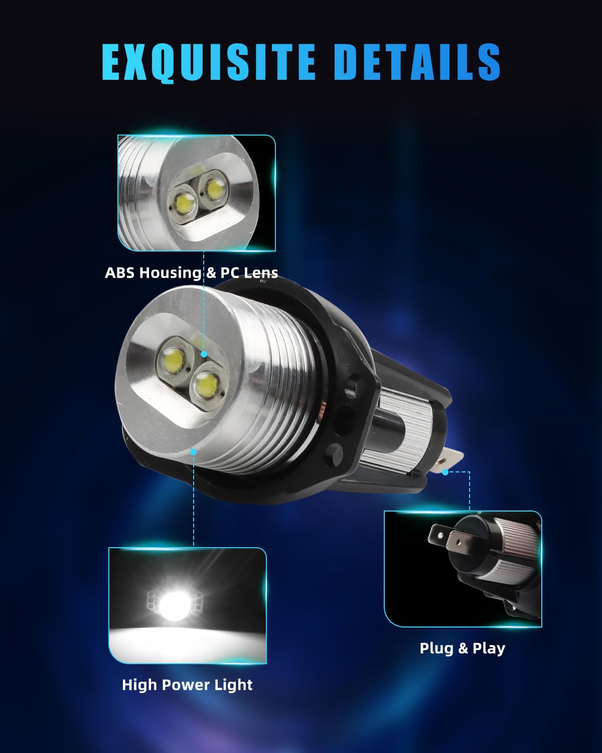 2 Stücke Halo Marker Ring für E90 E91 2005 2006 2007 2008, [Can-bus Fehlerfrei] 6000K 10W Premium und Langlebig Angel Eyes