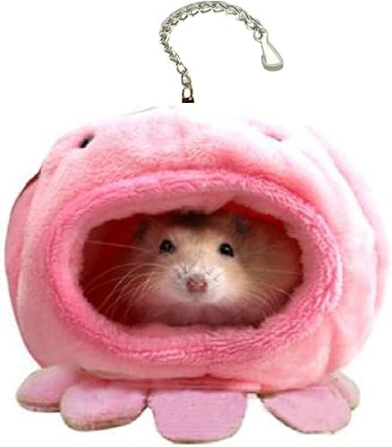 Petall Cama de hámster cálida casa linda jaula colgante de forro polar para ratones pequeños roedores, ratas, hámster Dwraf, jerbo, planeador de