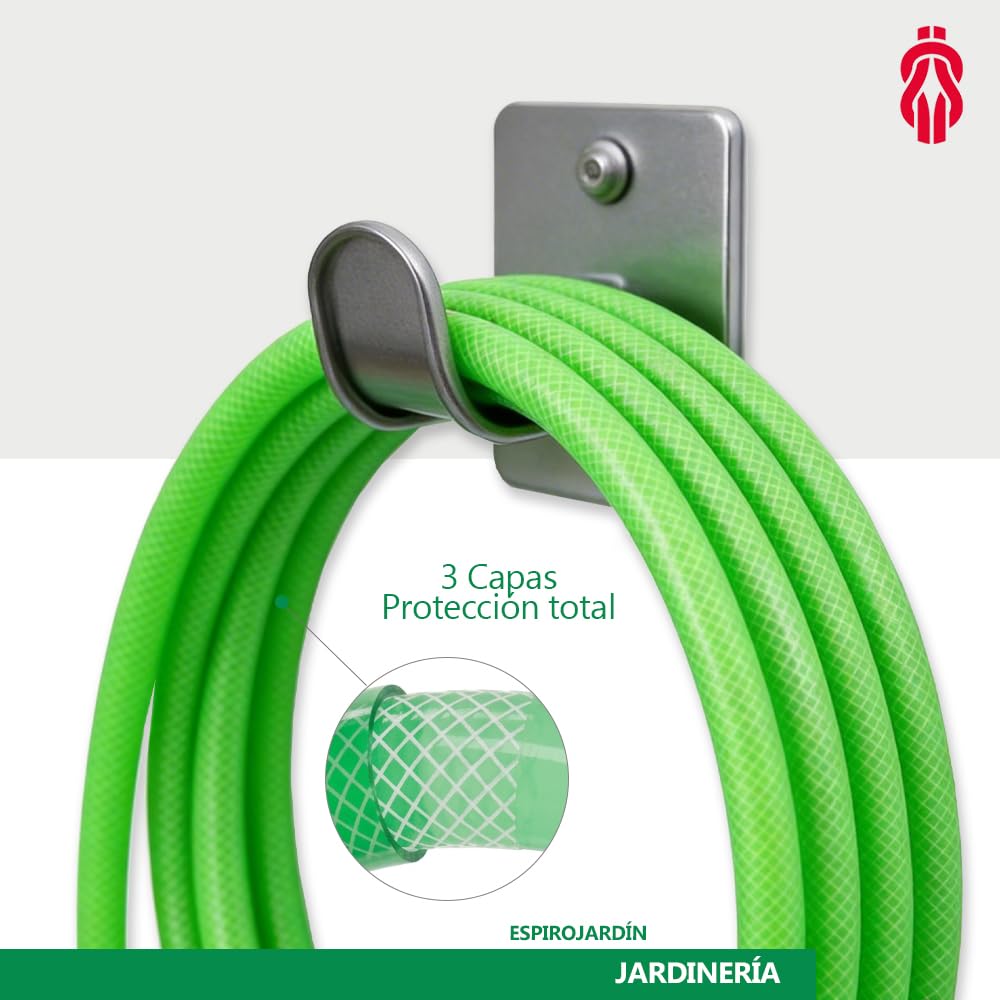 ESPIROFLEX Manguera de Jardín 25 Metros de PVC Plastificado 3/4" para Riegos Domésticos y Uso Alimentario | Manguera de Agua Elástica y Flexible Reforzada con Malla de Poliéster | Modelo Mallalatex