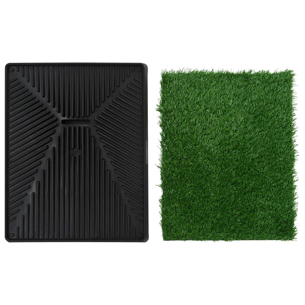 Inodoro para mascotas con bandeja, césped artificial, verde, 63 x 50 x 7 cm, inodoro para perros, impermeable, absorbente e higiénico, para entrenamiento de cachorros y base de incontinencia