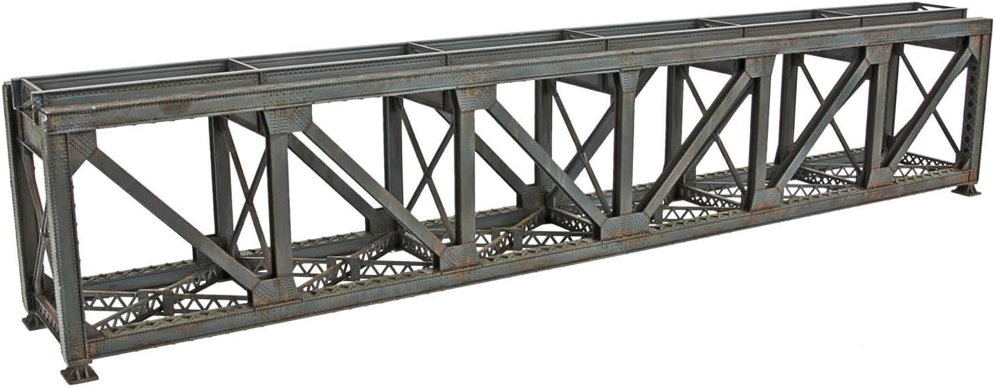 Walthers Cornerstone 109' Single-Track Pratt Deck Truss Railroad Bridge 933-4520 HO Scale Model Railroad - Structure Kit