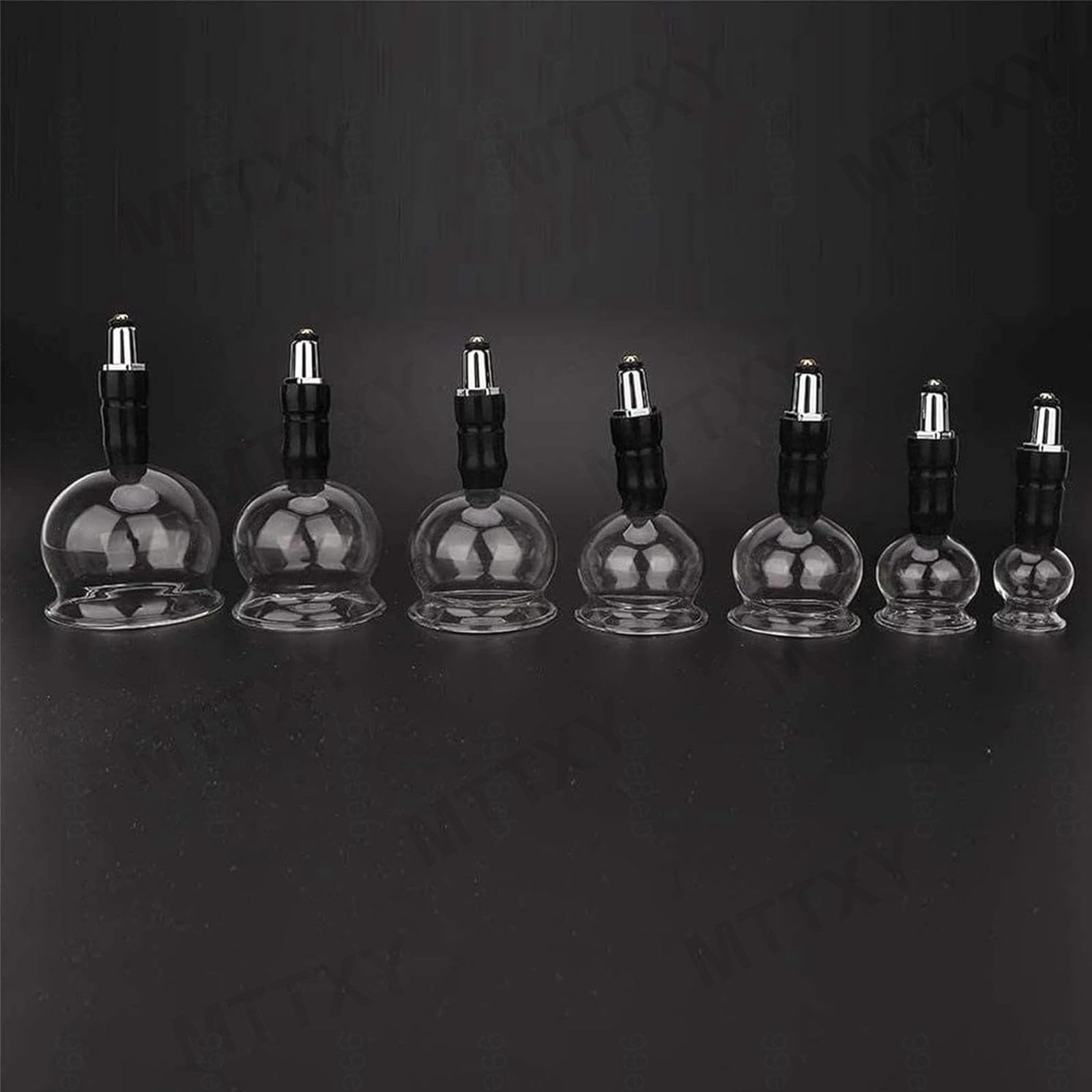 Set per terapia con coppettazione in vetro da 14 pezzi in 5 misure, coppette per massaggio con coppettazione a vuoto portatili con custodia in alluminio, terapia professionale cinese con
