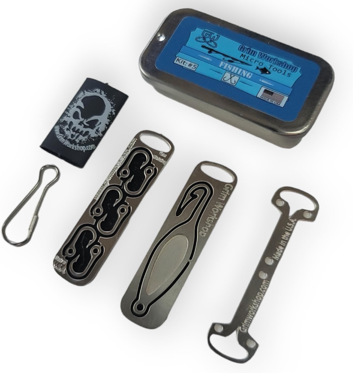 Stainless Steel Micro Tool Bundle - Emergency Survival Kit with Fishing Hook, Needle, and Spool Tools