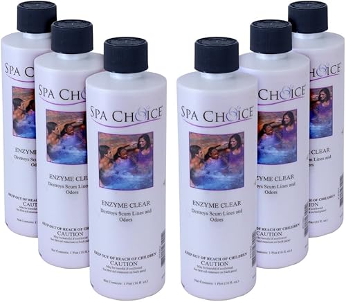SpaChoice 472-3-1011-06 Clarificador enzimático transparente para spas y jacuzzis, 1 pinta, paquete de 6