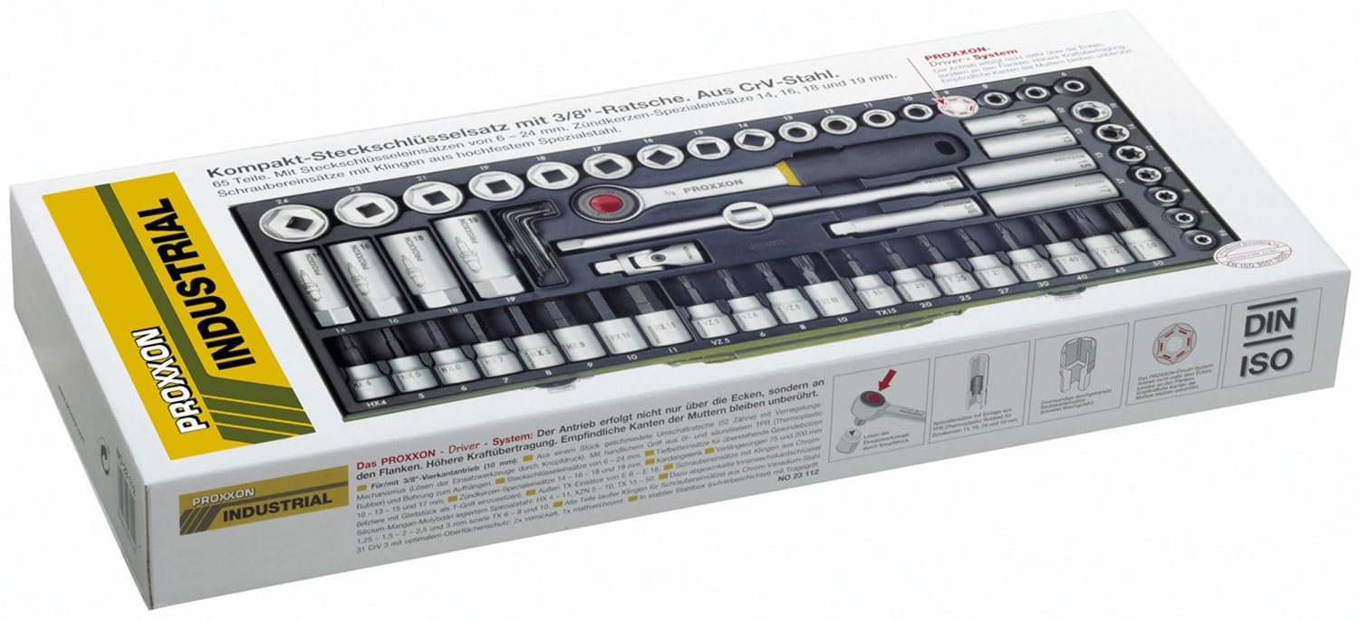 PROXXON 2223112 - Estuche compacto 3/8" 65 pc