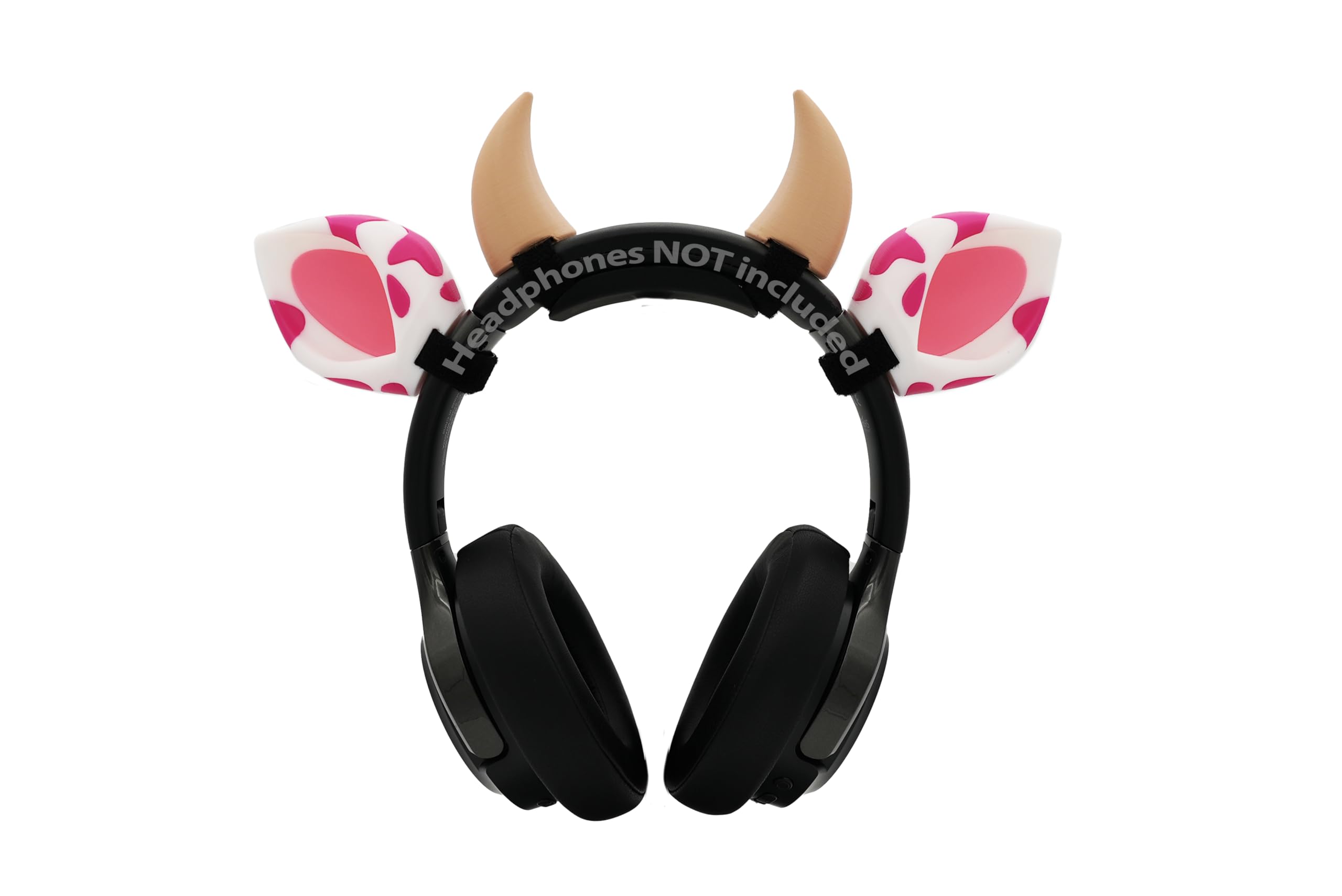 Elegance & Geekery LLC Cow Ears and Horns for Headphones (Strawberry)