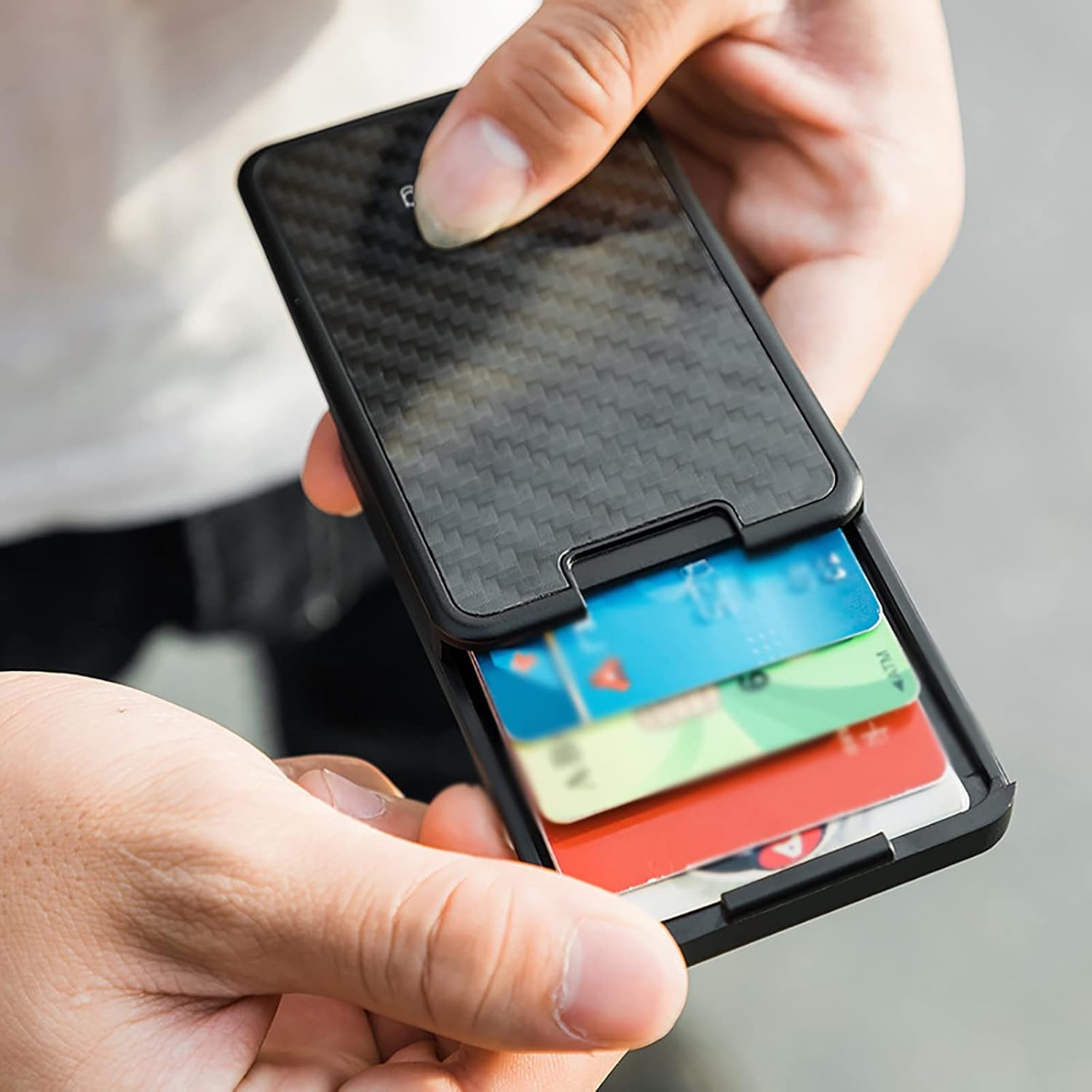 Card Pouch Men's Card Case Creative Holder Anti-Theft Brush Slim Premium Small Card Cases